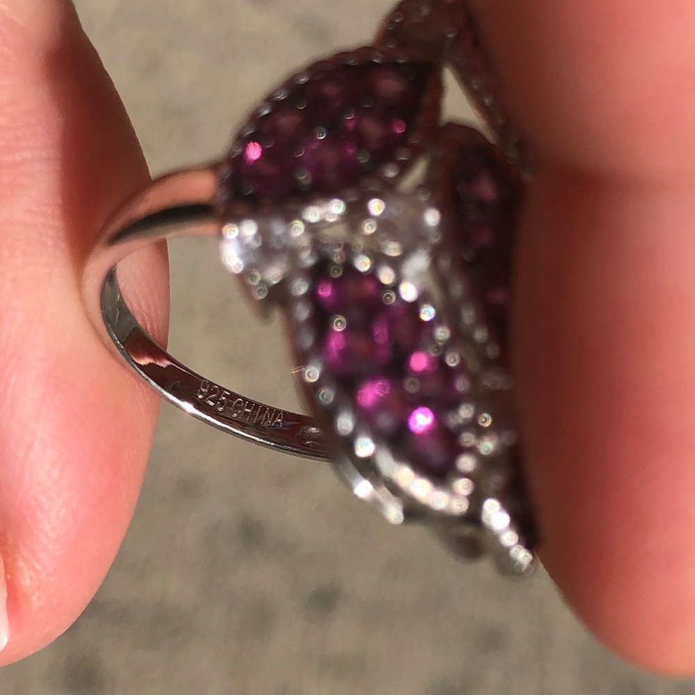 Sterling Silver Dk Statement Ring 925 Floral 8 - image 3